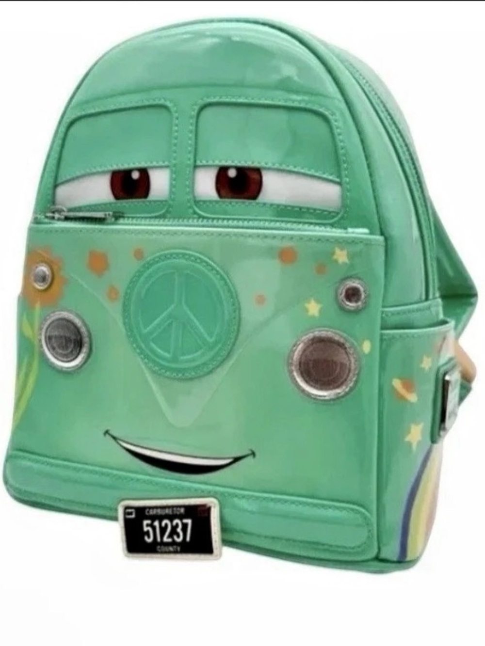 Loungefly Disney Pixar Cars Filmore Cosplay MiniBackpack Green NWT